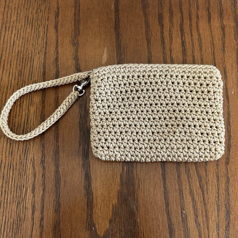 The Sak Tan Crochet Wristlet - Card Sized